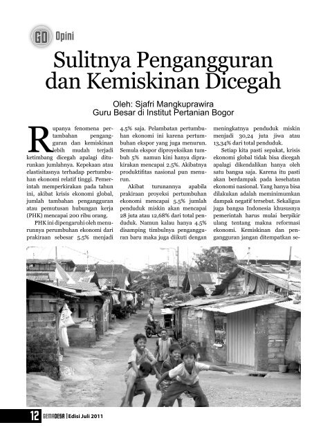 Buletin Gema Desa edisi Juli 2011 - Bapemas Prov Jatim - Jawa Timur