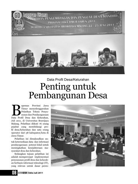 Buletin Gema Desa edisi Juli 2011 - Bapemas Prov Jatim - Jawa Timur