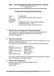 Interessengemeinschaft Ahnenforscher Lustenau Protokoll der - IGAL