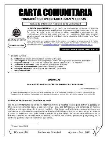 carta comunitaria - Fundación Universitaria Juan N. Corpas