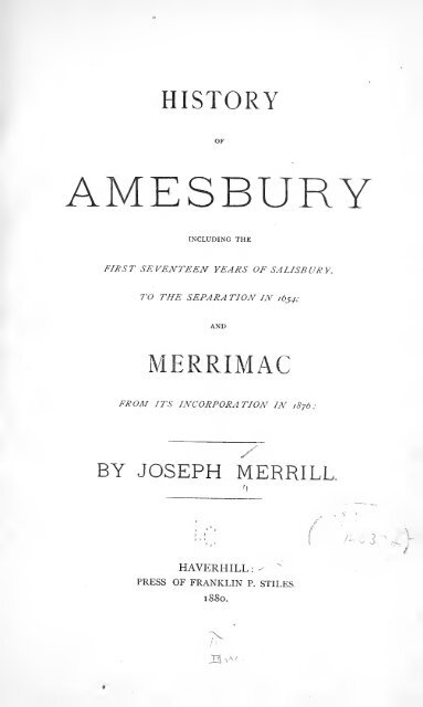 History of Amesbury - Merrill.org