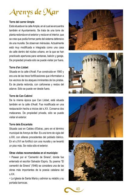 Torres de guaita i castells Torres de vigía y castillos