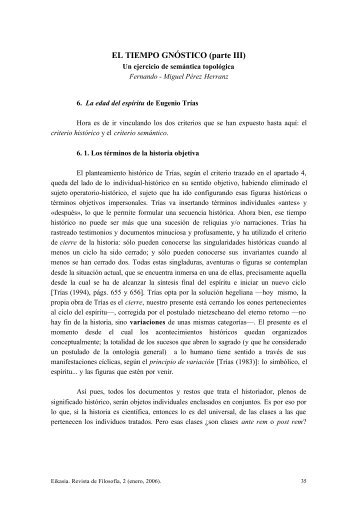 EL TIEMPO GNÓSTICO (parte III) - EIKASIA - Revista de Filosofía