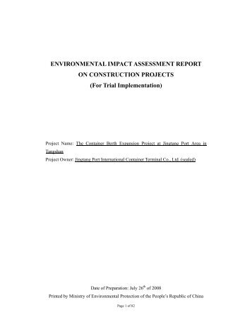 ENVIRONMENTAL IMPACT ASSESSMENT REPORT ON ... - MIGA