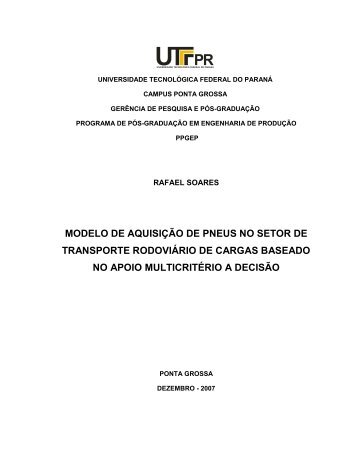 MODELO DE AQUISIÇÃO DE PNEUS NO SETOR DE ... - UTFPR