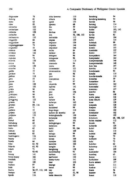 A composite dictionary of Philippine Creole Spanish (PCS)