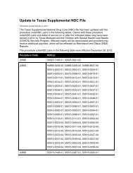 Update to Texas Supplemental NDC File - TMHP.com