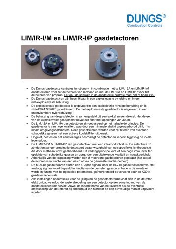 LIM/IR-I/M en LIM/IR-I/P gasdetectoren - Dungs