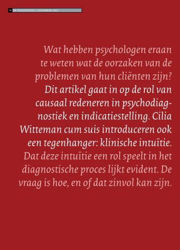 Oorzaken in het psychodiagnostisch proces. - Radboud Universiteit