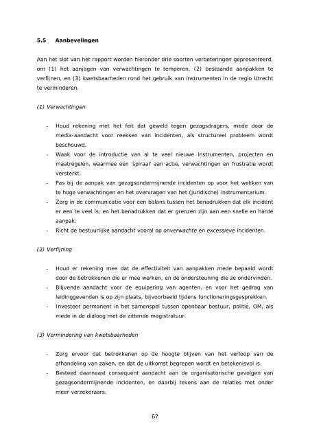 Rapport 'Geweld tegen gezagsdragers' - Universiteit Utrecht