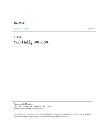 Wok Huldig 1881-1981