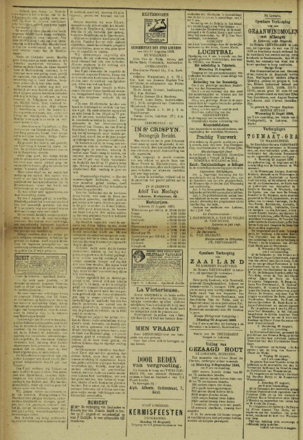 Zondag 14 Augusti 1898. 55° Jaar N° 2821. Lokeren 13 Aug.