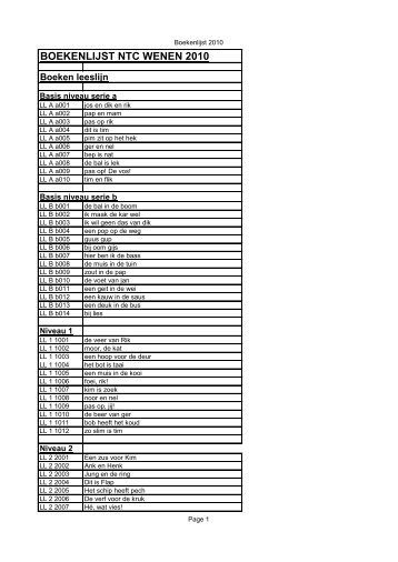 boekenlijst ntc wenen 2010 - Vereniging Nederlandse Taal en ...