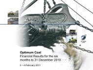 FY2011 1H Results Presentation - 03 February 2011 - Optimum Coal