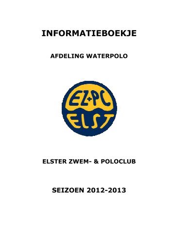 INFORMATIEBOEKJE - EZ&PC Elster Zwem en Polo Club