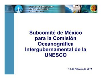 Subcomité de México para la Comisión Oceanográfica ... - Semarnat