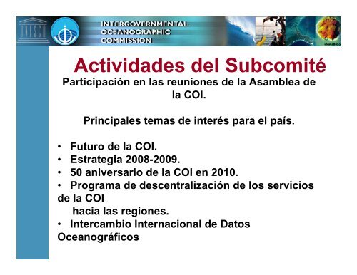 Subcomité de México para la Comisión Oceanográfica ... - Semarnat
