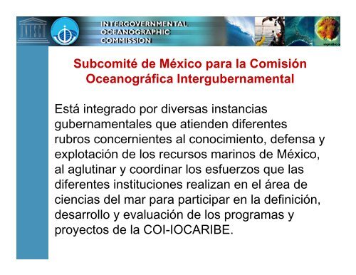 Subcomité de México para la Comisión Oceanográfica ... - Semarnat