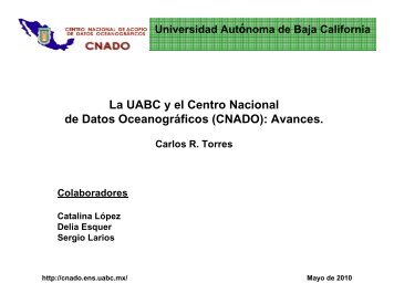 La UABC y el Centro Nacional de Datos Oceanográficos ... - Semarnat