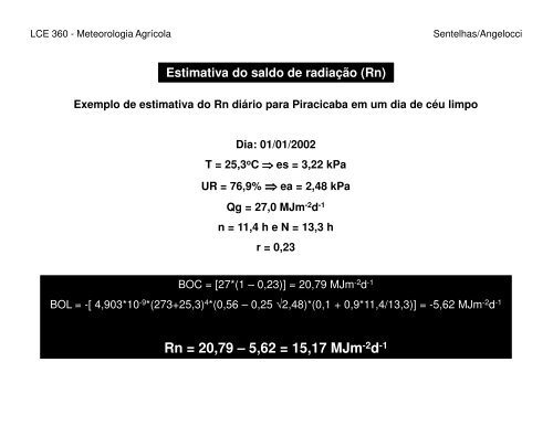 Radiação Solar - Balanço de Energia - Departamento de Ciências ...