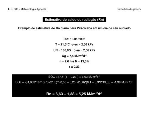 Radiação Solar - Balanço de Energia - Departamento de Ciências ...