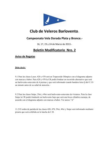 Modificatorios - Club de Veleros Barlovento