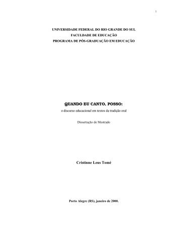 dissertação de mestrado: quando eu canto, posso - Unemat