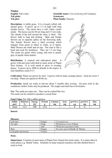 Food Plants International