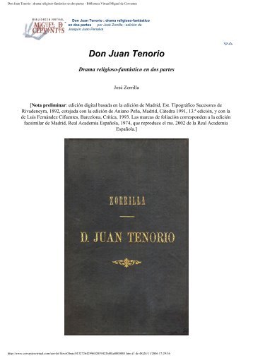 Don Juan Tenorio : drama religioso-fantástico en dos partes ...