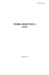 Verba Hispanica XVII, 2009, Liubliana, Eslovenia. Romanski jeziki ...