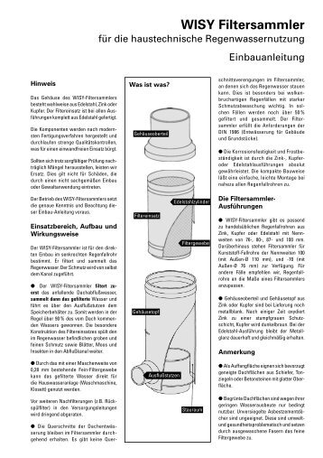 WISY Filtersammler - Amres Regenwassernutzung