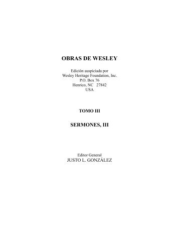 OBRAS DE WESLEY - Iglesia Evangélica Metodista de Costa Rica