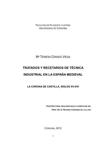 tratados y recetarios de técnica industrial en la españa medieval