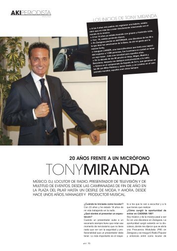Entrevista a Tony Miranda - MRC María Ruiz-Calvente