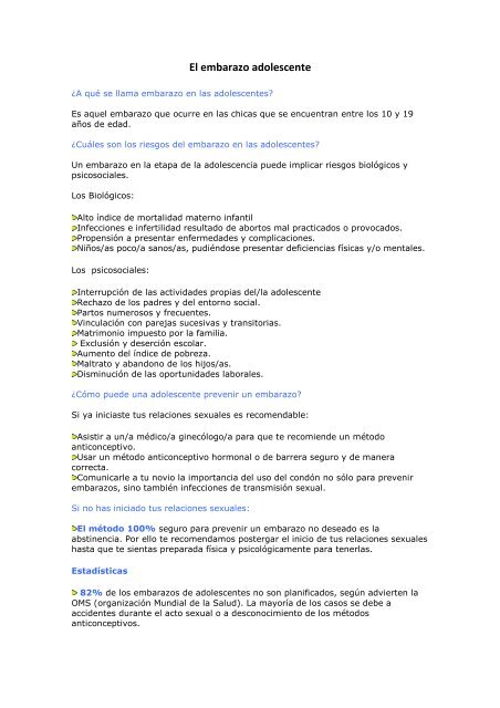 El Embarazo Adolescentepdf Alcaldia De Neiva