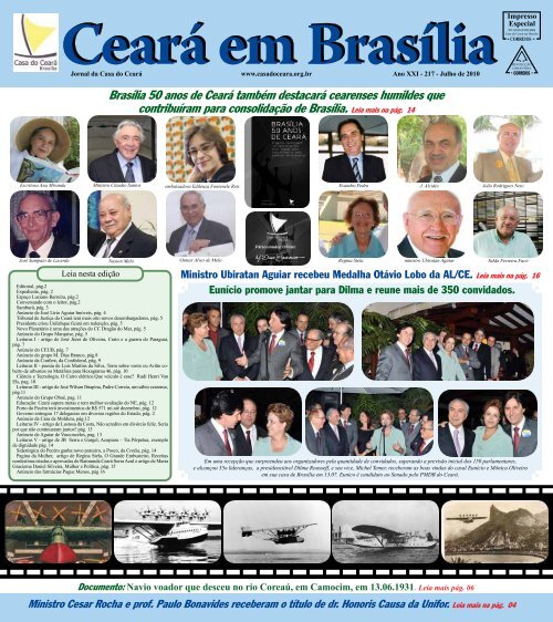 Brasília 50 anos de Ceará também destacará ... - Casa do Ceará