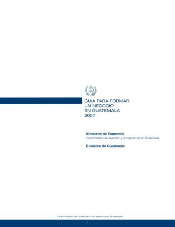 Guía para Iniciar su Empresa - Ministerio de Economía de Guatemala