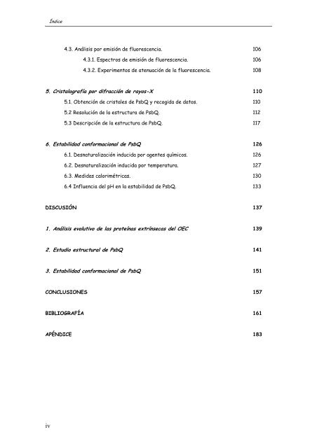 ANÁLISIS ESTRUCTURAL DE LA PROTEÍNA EXTRÍNSECA PsbQ ...