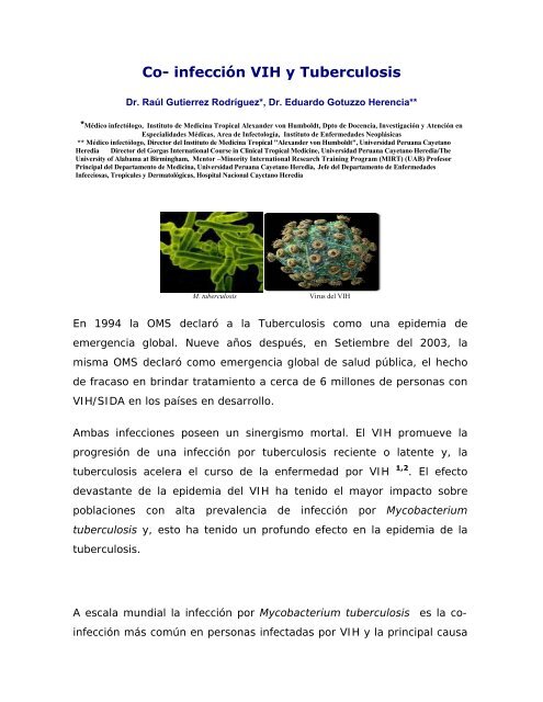 Co- infección VIH y Tuberculosis - UPCH