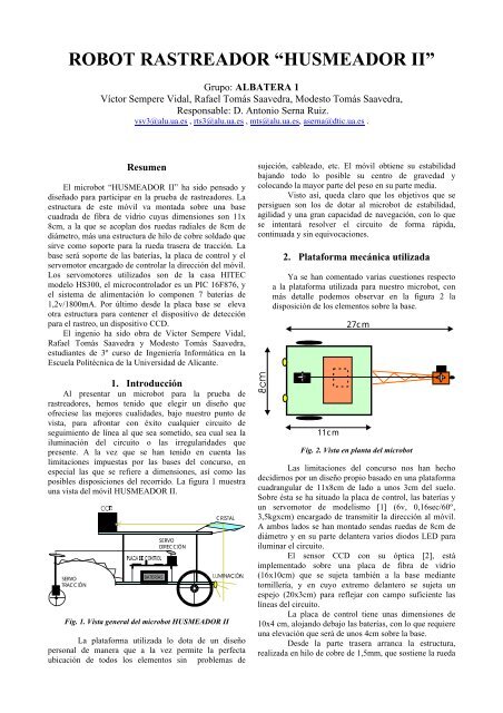 ROBOT RASTREADOR “HUSMEADOR II” - Alcabot