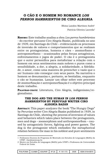 o cão e o homem no romance "los perros hambrientos" de ... - UFMT