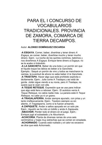 PARA EL I CONCURSO DE VOCABULARIOS ... - Furmientu