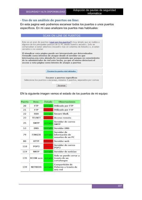 Seguridad y alta disponibilidad