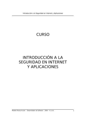 curso introducción a la seguridad en internet y ... - e capaciNET