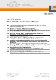 Agenda Jahrestagung AKJ/Body-in-white-Symposium - RKW Sachsen