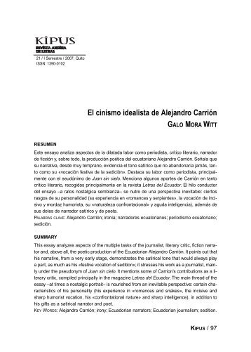 El cinismo idealista de Alejandro Carrión - Repositorio UASB-Digital
