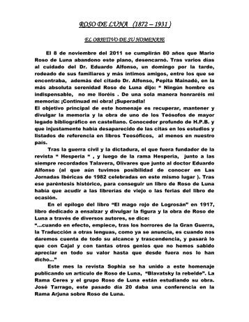 ROSO DE LUNA (1872 – 1931 ) - Sociedad Teosófica Española