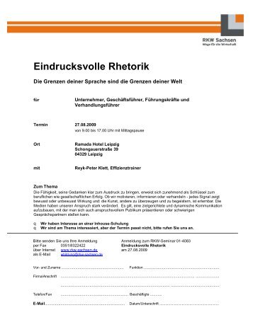 Eindrucksvolle Rhetorik - RKW Sachsen