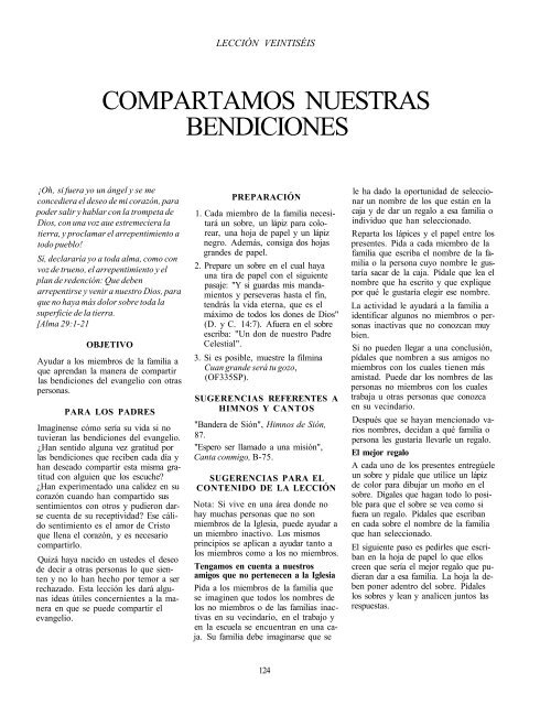 MANUAL DE SUGERENCIAS PARA LA NOCHE DE HOGAR