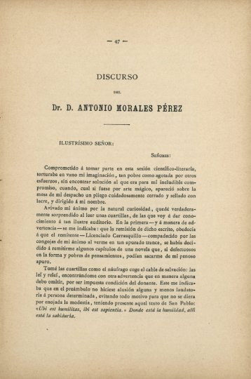 Dr. D. ANTONIO MORALES PÉREZ